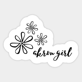 akron girl flowers Sticker